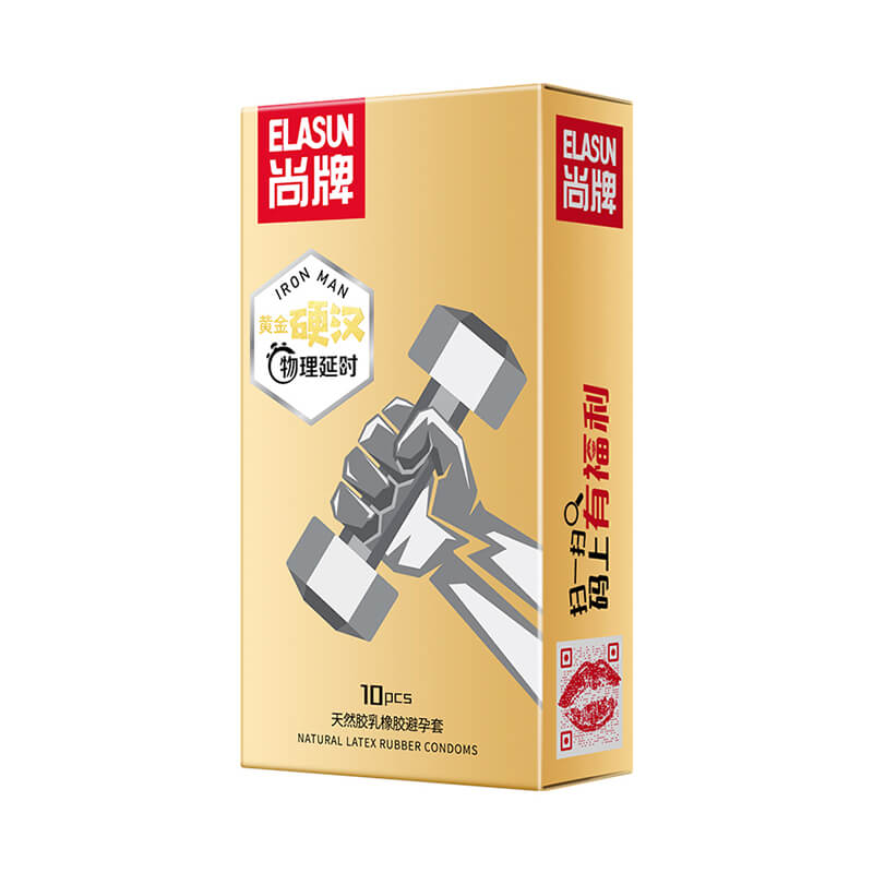 ELASUN Golden tough guy, physical delay condom  ten pcs