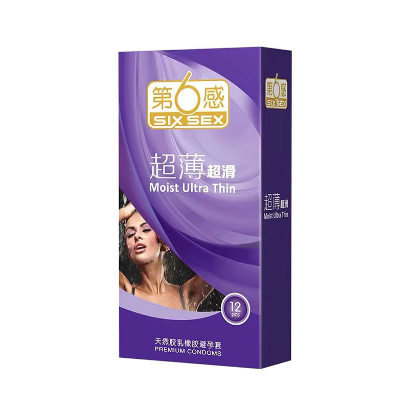 SIX SEX Ultra smooth and ultra thin condom Purple packaging Pack of  twelve