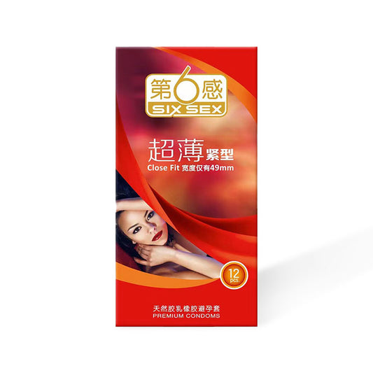 SIX SEX Ultra-thin and compact  condom red packaging Pack of  twelve