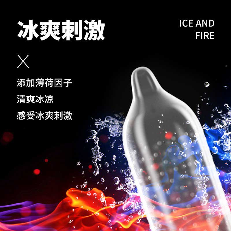 SIX SEX   lce and fire particles condom  Pack of  twelve