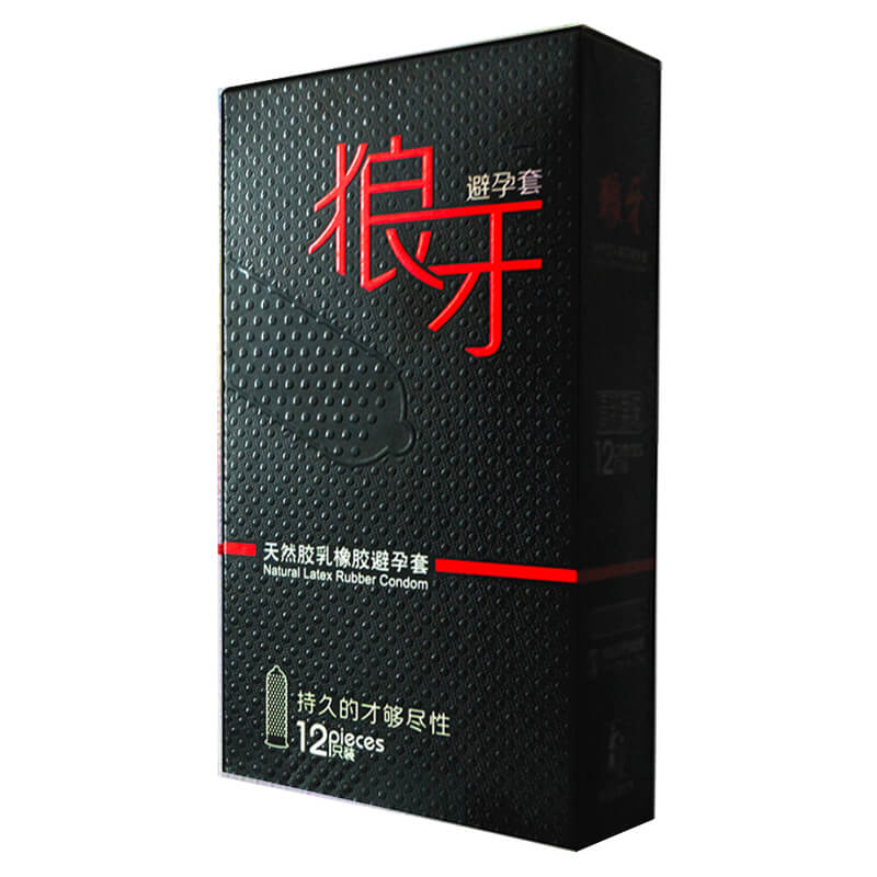 SIXIANGNI  black Wolf braces Peak lasting condom  twelve  pcs