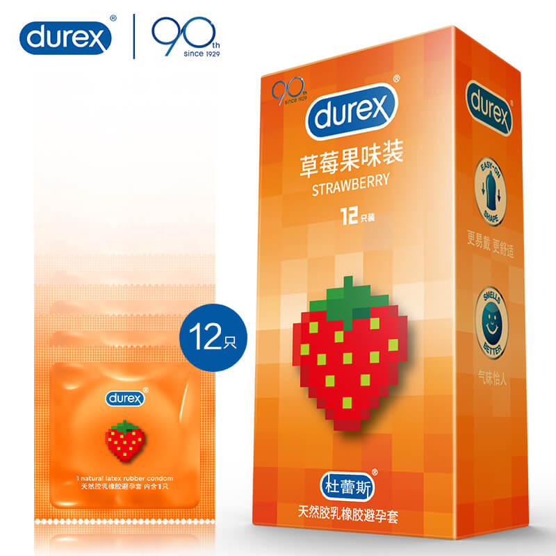 DUREX  strawberry flavor condom Pack of  twelve