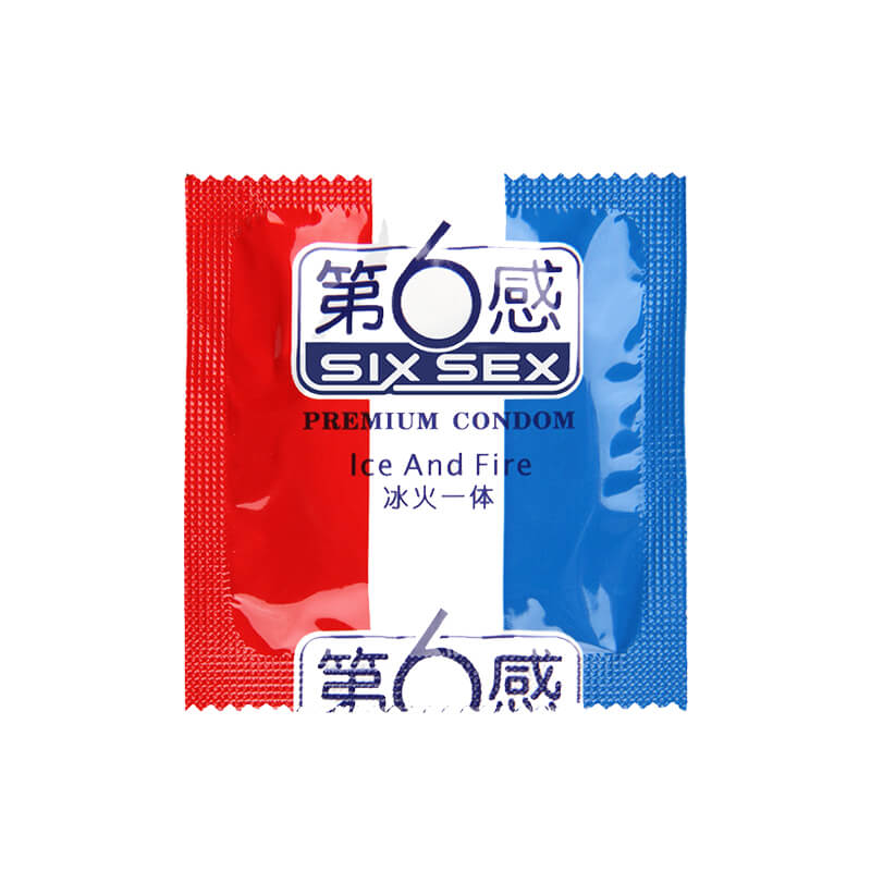 SIX SEX   Ice and fire  condom  Pack of twelve