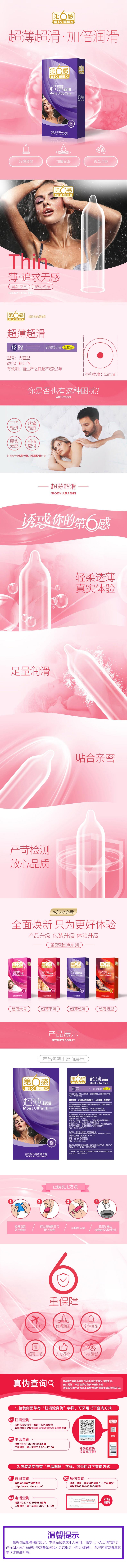 SIX SEX Ultra smooth and ultra thin condom Purple packaging Pack of  twelve