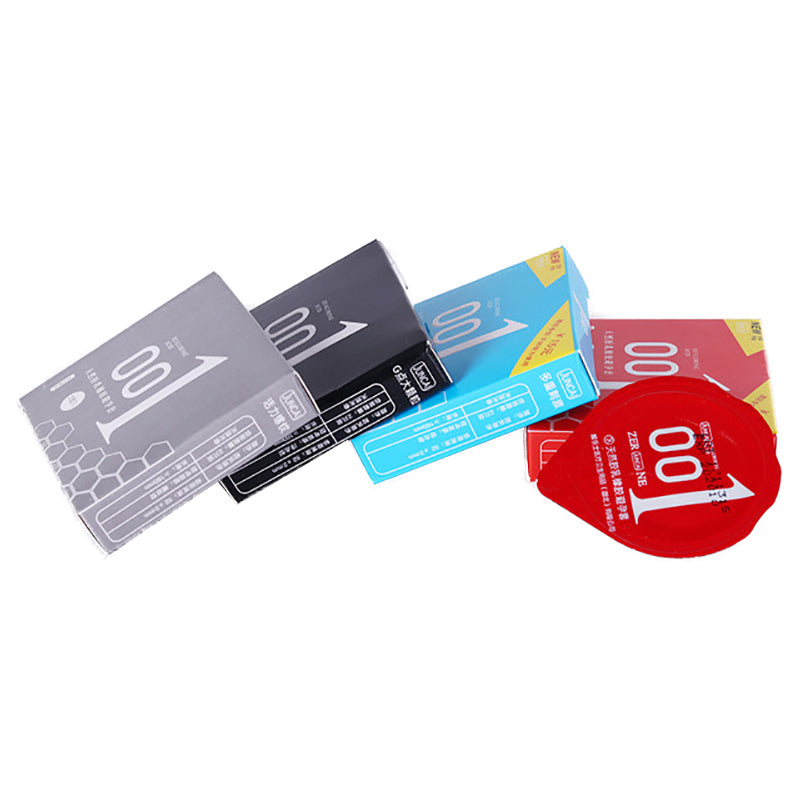 JUNCAI  001 Ultra-thin G-spot large particle black model condom two pcs