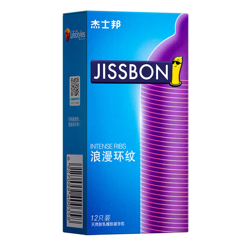JISSBON  romantic ring pattern condom  twelve  pcs