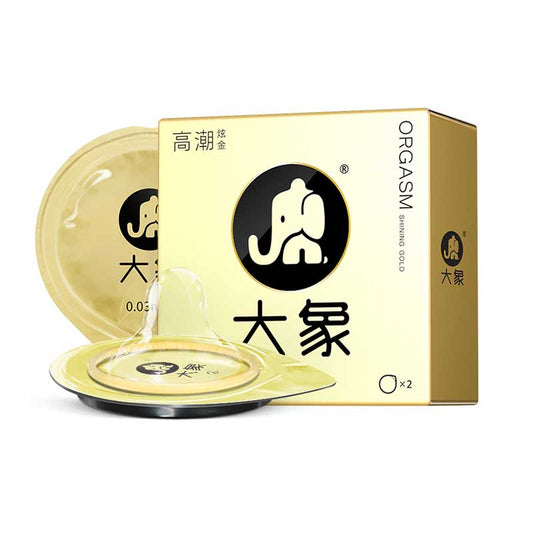 ELEPHANT  climax   Dazzling gold condom  Pack of  two