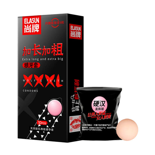 ELASUN Extra long and thick wolf braces  condom  ten pcs