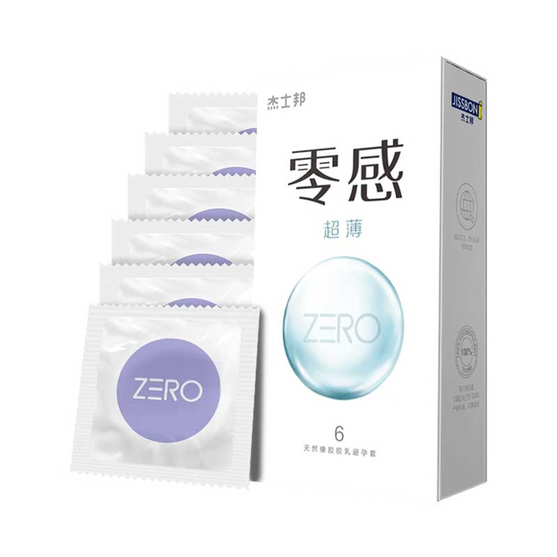 JISSBON Zero sense and ultra-thin  condom  six  pcs