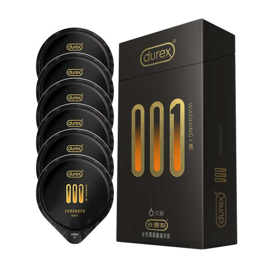 DUREX 001 Water-based polyurethane  heat sensation condom Pack of six