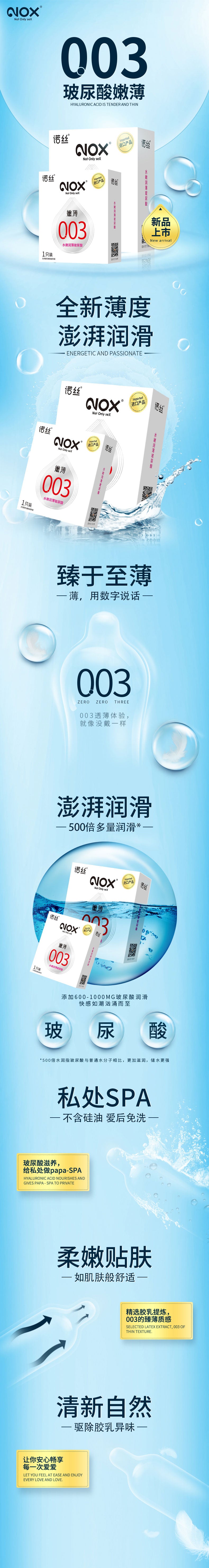 NOX 003 Thin hyaluronic acid  condom  one pcs