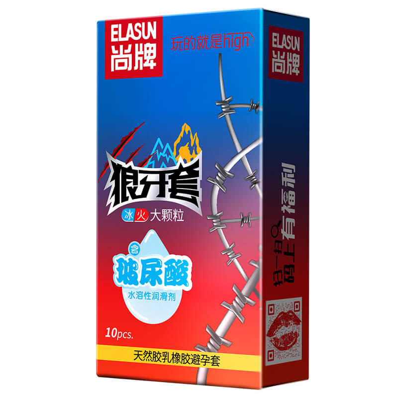 ELASUN  Wolf Fang Ice Fire  condom ten pcs