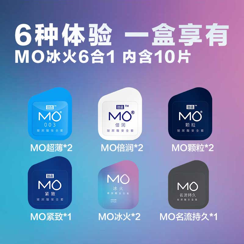 MINGLIU MO  Ice and fire six-in-one  condom  ten  pcs