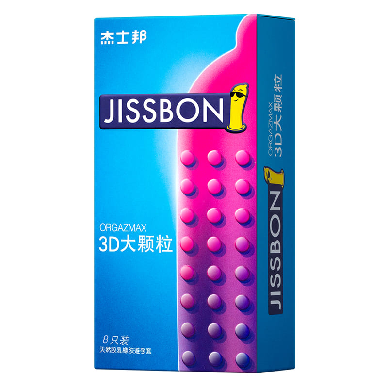 JISSBON  3D Large particles condom  eight  pcs
