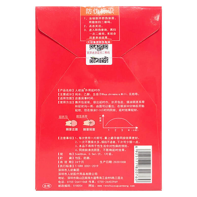 RENCHUYOU Red hardcover for external use delay wipes