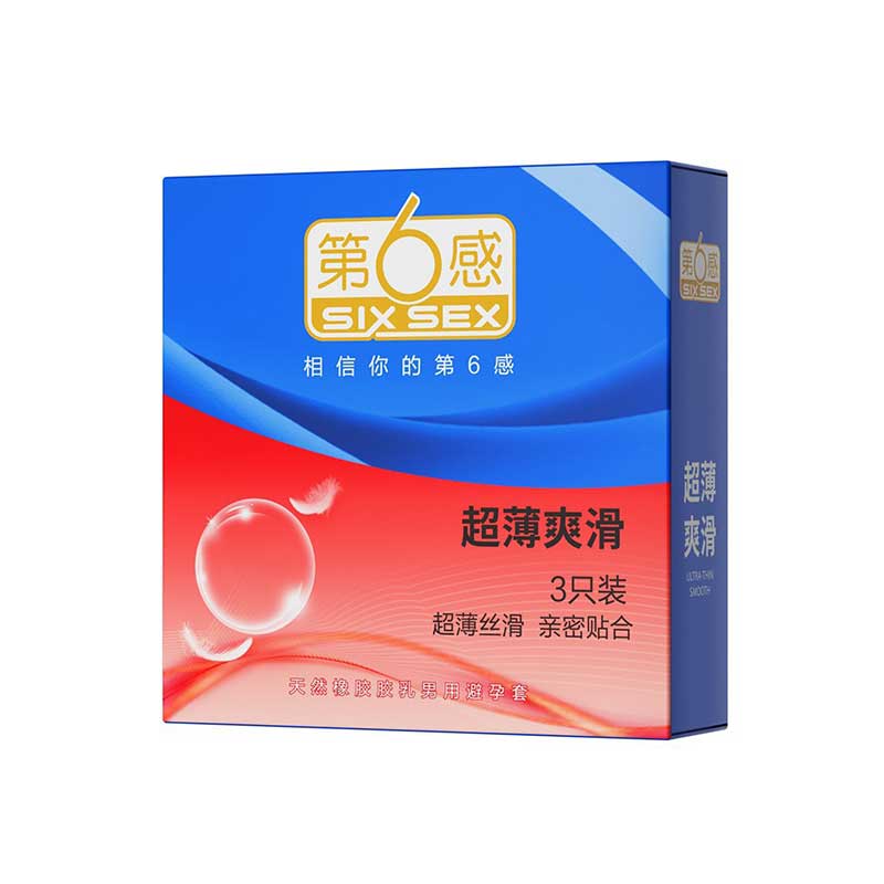 SIX SEX Ultra thin and smooth condom pack of three