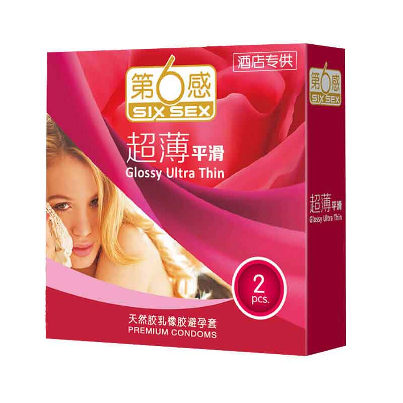 SIX SEX  Ultra-thin and smooth  condom Customized model  Pack of two