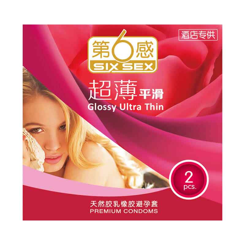 SIX SEX  Ultra-thin and smooth  condom Customized model  Pack of two