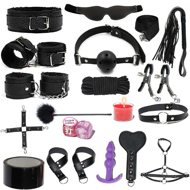 JA plush leather SM 18-piece set black