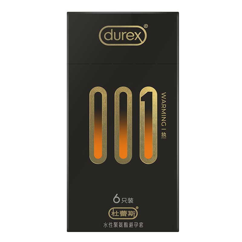 DUREX 001 Water-based polyurethane  heat sensation condom Pack of six