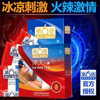 SIX SEX   Ice and fire condom  Pack of  three