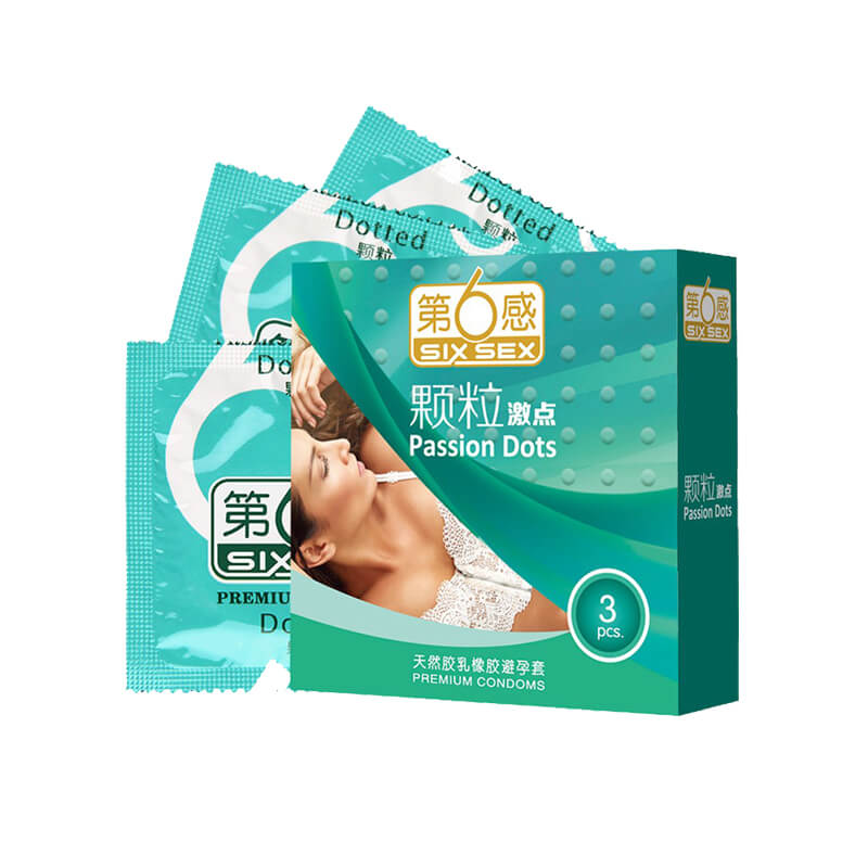 SIX SEX   particles   exciting points condom  Pack of  three