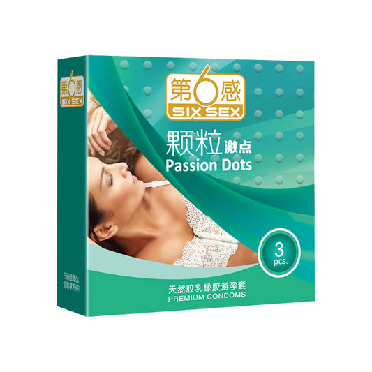 SIX SEX   particles   exciting points condom  Pack of  three