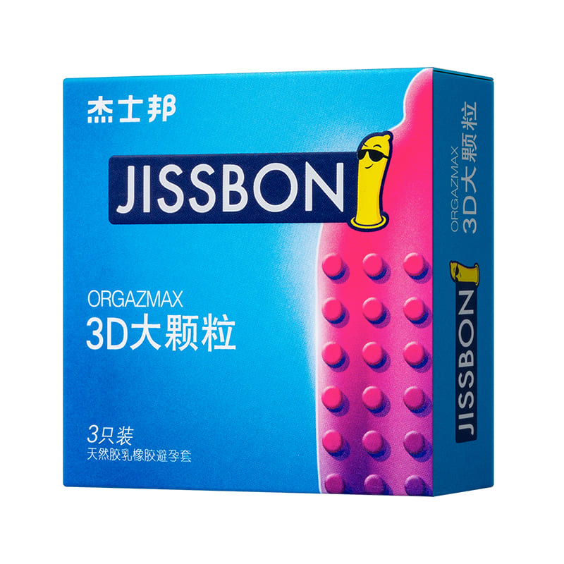 JISSBON  3D Large particles condom  three  pcs