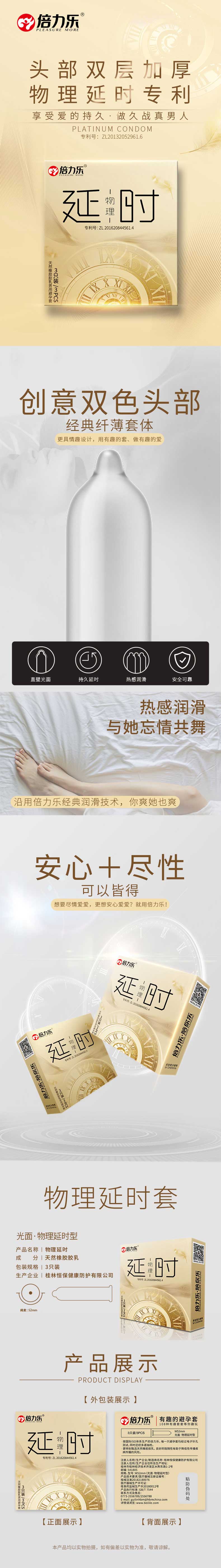 PLEASURE MORE Condoms physical delay  three slices