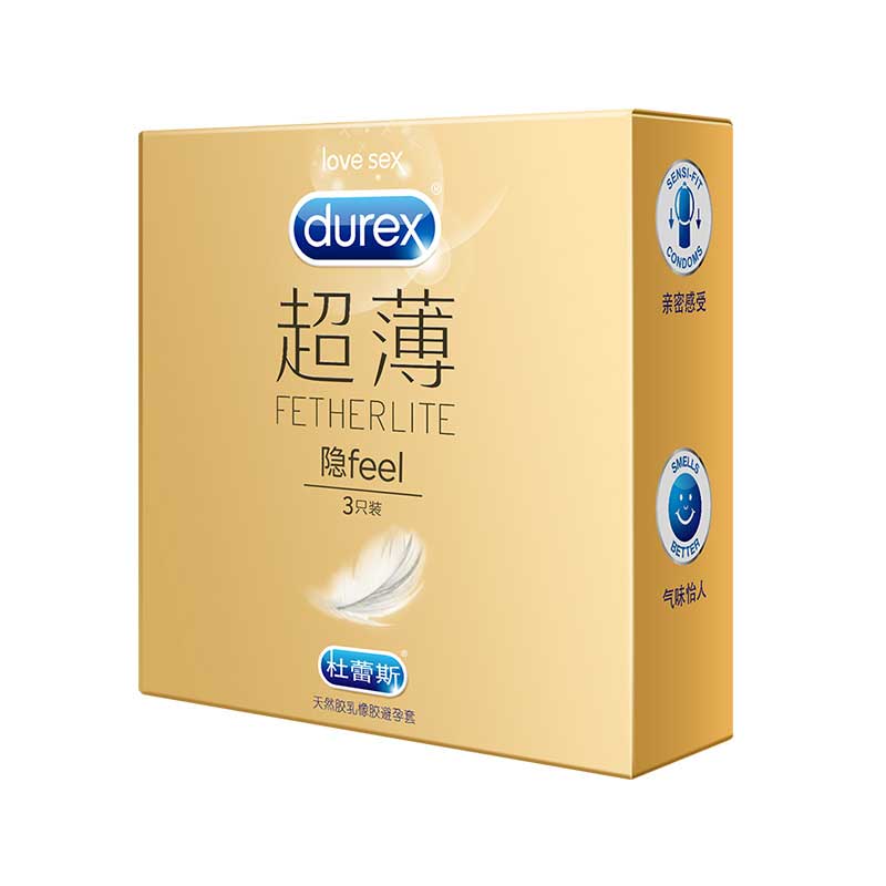 DUREX  gold packaging  ultra-thin  invisible condom Pack of three