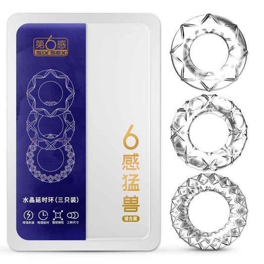 six sex  Crystal delay locking ring  three pcs
