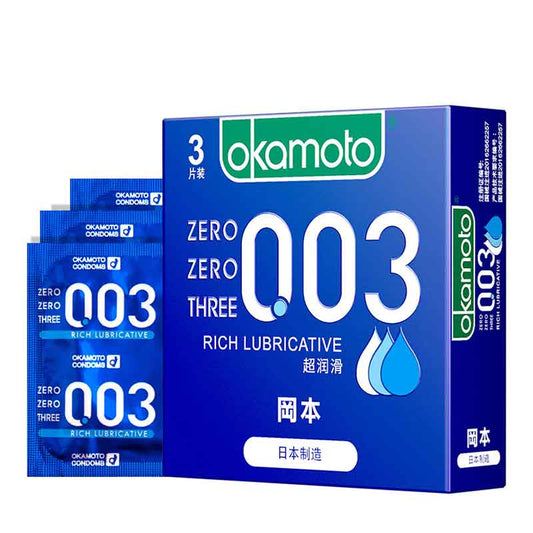 Copy of OKAMOTO 003  Super lubrication  pack of three blue packaging