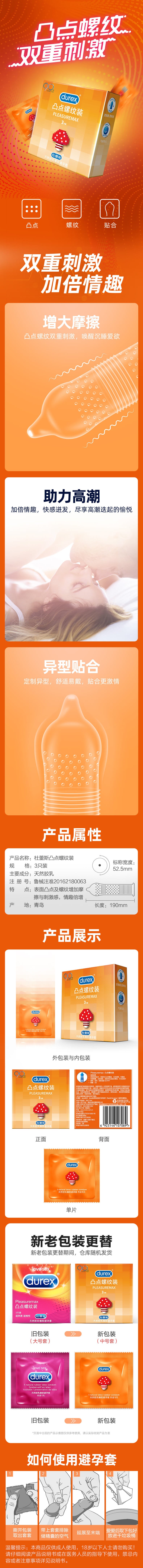 DUREX   raised point thread condom Pack of three