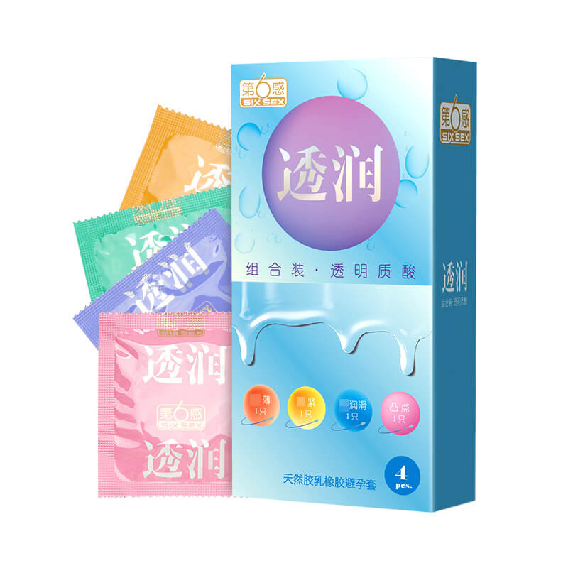 SIX SEX   Lubrication combination  condom  Pack of  four