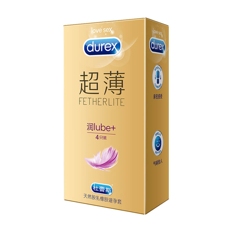 DUREX     gold packaging Ultra-thin and moisturizing  condom Pack of Four Gift pack