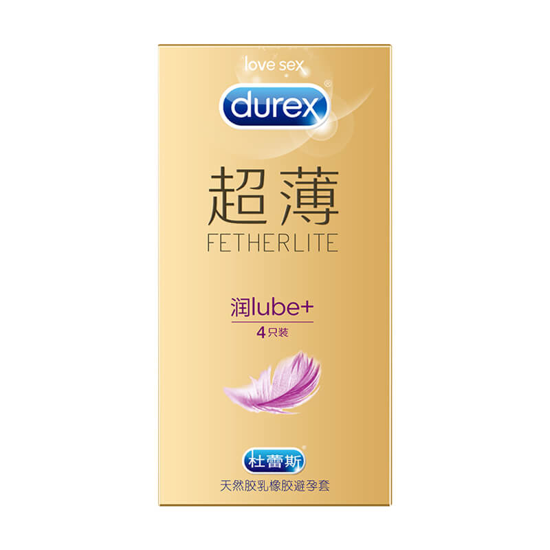 DUREX     gold packaging Ultra-thin and moisturizing  condom Pack of Four Gift pack