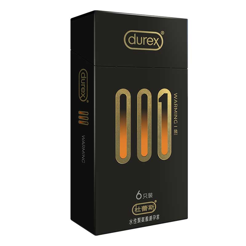 DUREX 001 Water-based polyurethane  heat sensation condom Pack of six