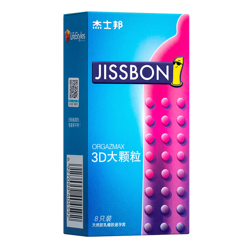 JISSBON  3D Large particles condom  eight  pcs