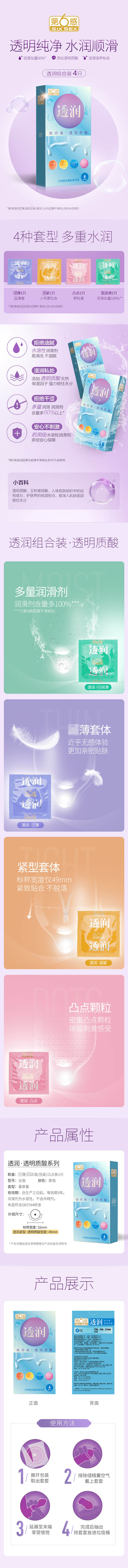 SIX SEX   Lubrication combination  condom  Pack of  four