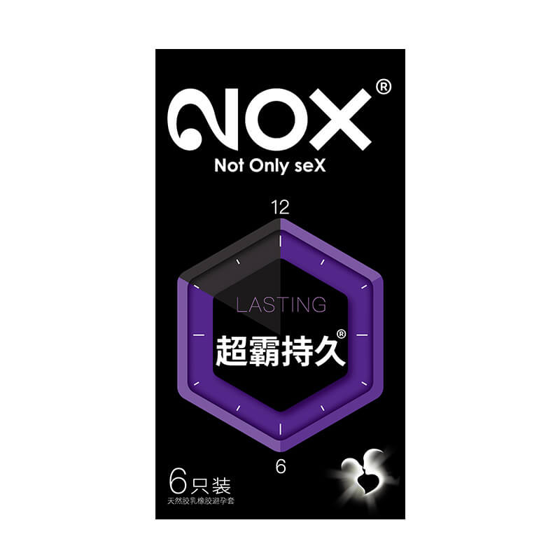 NOX Ultra-thin and durable black condom six pcs