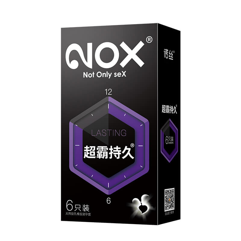 NOX Ultra-thin and durable black condom six pcs