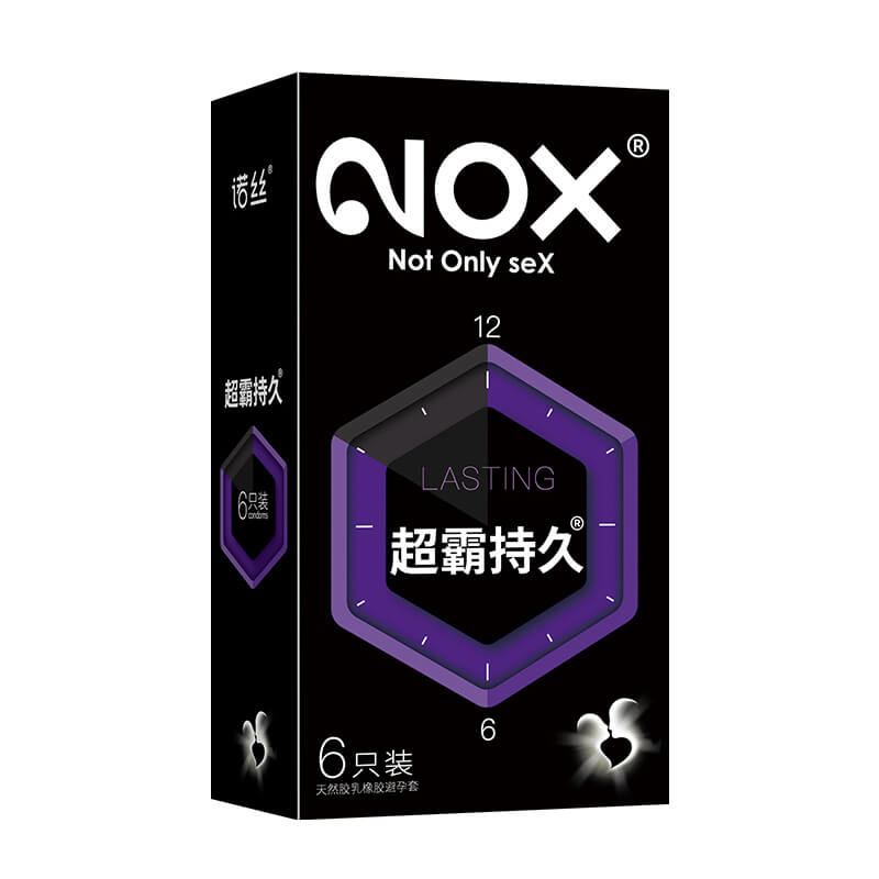 NOX Ultra-thin and durable black condom six pcs