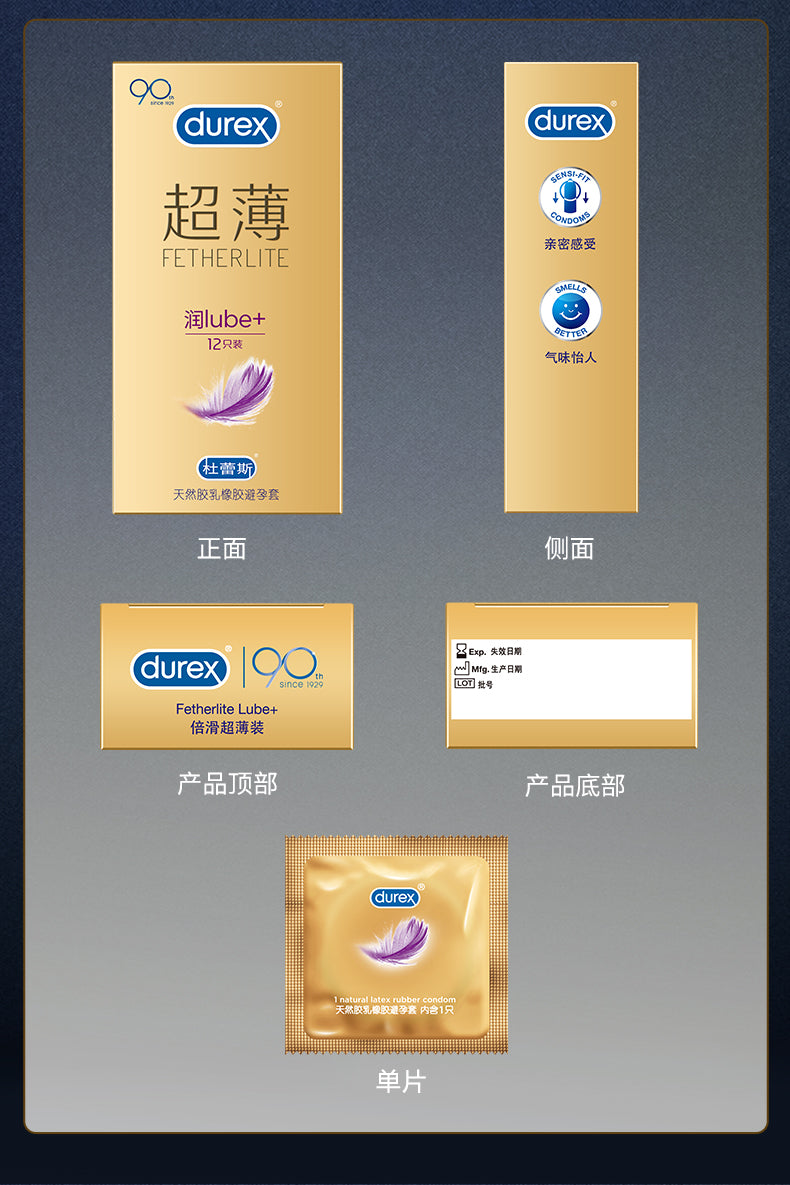 DUREX  gold packaging   lubricating condom Pack of twelve