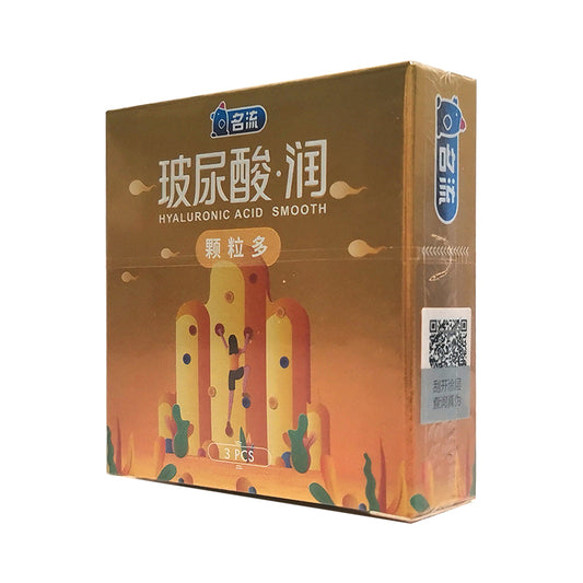 MINGLIU Hyaluronic acid is moist and has many particles   condom  three  pcs
