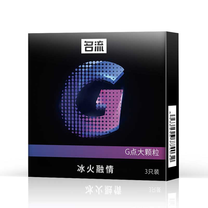MINGLIU  G-spot large particles blend of ice and fire condom  three pcs