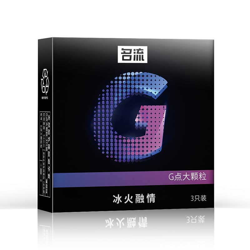 MINGLIU  G-spot large particles blend of ice and fire condom  three pcs