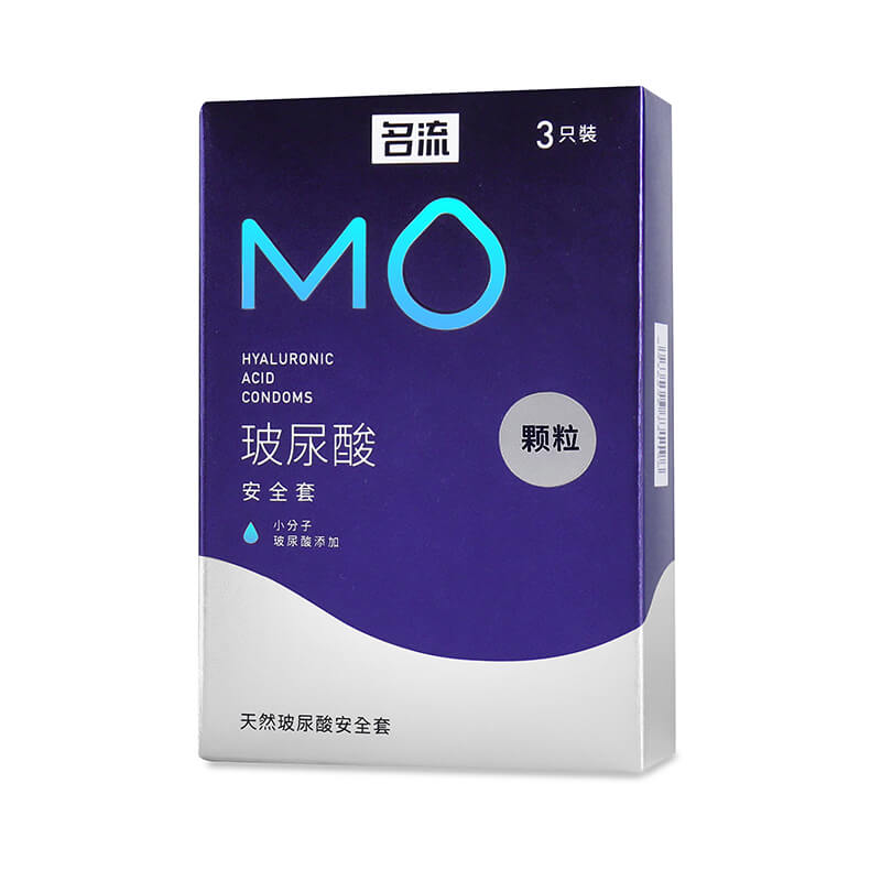 MINGLIU MO  hyaluronic acid  particles  Purple condom  three  pcs