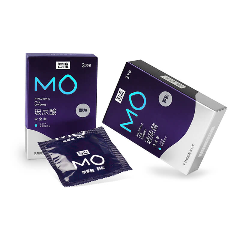 MINGLIU MO  hyaluronic acid  particles  Purple condom  three  pcs