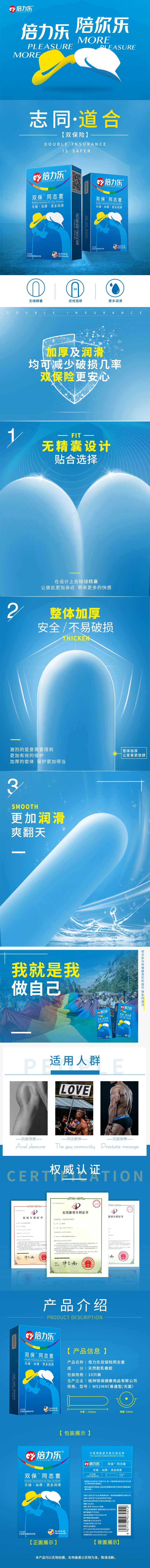 PLEASURE MORE Condoms double prorection for gay condom pack of ten