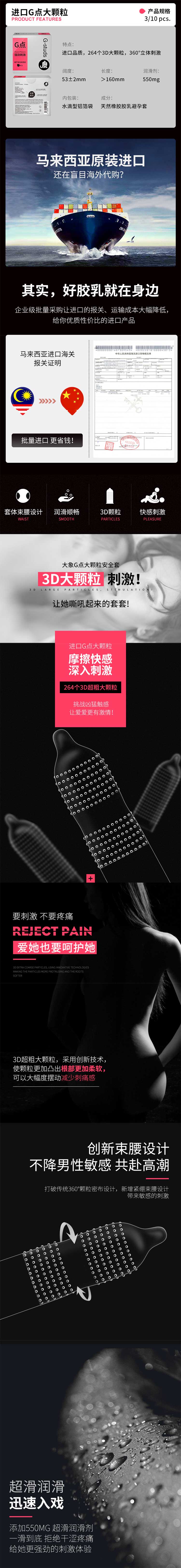 ELEPHANT G-spot large particles condom  Pack of ten